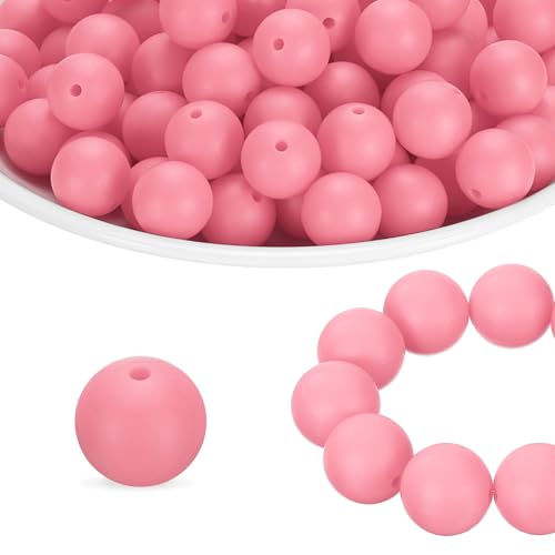 HARFINGTON Silikonperlen, rund, 9 mm, für Stifte, Schlüsselanhänger, Armband, Halskette, Basteln, Rosa, 180 Stück HARFINGTON Silikonperlen, rund, 9 mm, für Stifte, Schlüsselanhänger, Armband, Halskette, Basteln, Rosa, 180 Stück von HARFINGTON