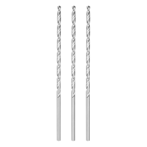 HARFINGTON Spiralbohrer, 2,5 mm Durchmesser, 95 mm, extra lang, Hochgeschwindigkeitsstahl, Spiralbohrer, vollständig geschliffene Bohrwerkzeuge für Holz, Kunststoff, Aluminium, dünnes Blech, 3 Stück von HARFINGTON