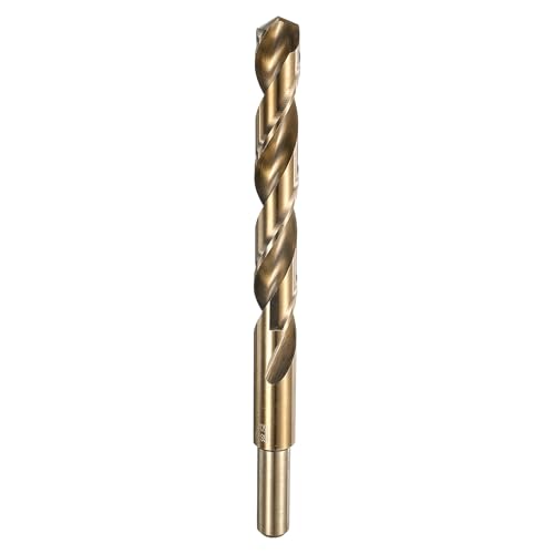 HARFINGTON Spiralbohrer 15/32 Zoll Durchmesser HSS 6542 Reduzierter Schaft 15,2 cm Gesamtlänge mit goldpolierter Oberfläche zum Bohren von Hartmetallen, Edelstahl, legiertem Stahl von HARFINGTON