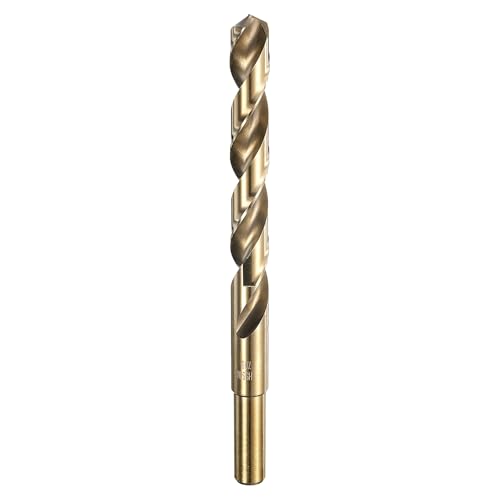 HARFINGTON Spiralbohrer 7/16 Zoll Durchmesser HSS 6542 reduzierter Schaft, 15,2 cm Gesamtlänge mit goldpolierter Oberfläche zum Bohren von Hartmetallen, Edelstahl, legiertem Stahl von HARFINGTON