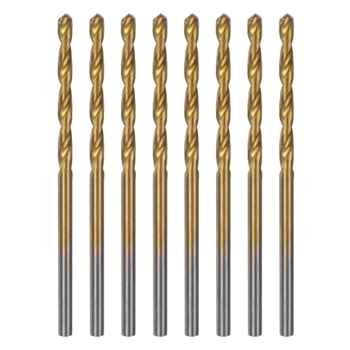 HARFINGTON Spiralbohrer HSS4241, 2,5 mm Durchmesser, gerader Rundschaft, metrischer Spiralbohrer für Tischler, Holzbearbeitung, Kunststoff, Gummi, goldfarben, 8 Stück HARFINGTON Spiralbohrer HSS4241, 2,5 mm Durchmesser, gerader Rundschaft, metrischer Spiralbohrer für Tischler, Holzbearbeitung, Kunststoff, Gummi, goldfarben, 8 Stück von HARFINGTON