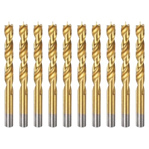HARFINGTON Spiralbohrer HSS4241 mit geradem Rundschaft, metrischer Spiralbohrer für Tischler, Holzbearbeitung, Kunststoff, Gummi, goldfarben, 10 Stück HARFINGTON Spiralbohrer HSS4241 mit geradem Rundschaft, metrischer Spiralbohrer für Tischler, Holzbearbeitung, Kunststoff, Gummi, goldfarben, 10 Stück von HARFINGTON