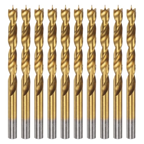 HARFINGTON Spiralbohrer HSS4241 mit geradem Rundschaft, metrischer Spiralbohrer für Tischler, Holzbearbeitung, Kunststoff, Gummi, goldfarben, 10 Stück HARFINGTON Spiralbohrer HSS4241 mit geradem Rundschaft, metrischer Spiralbohrer für Tischler, Holzbearbeitung, Kunststoff, Gummi, goldfarben, 10 Stück von HARFINGTON