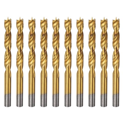 HARFINGTON Spiralbohrer HSS4241 mit geradem Rundschaft, metrischer Spiralbohrer für Tischler, Holzbearbeitung, Kunststoff, Gummi, goldfarben, 10 Stück HARFINGTON Spiralbohrer HSS4241 mit geradem Rundschaft, metrischer Spiralbohrer für Tischler, Holzbearbeitung, Kunststoff, Gummi, goldfarben, 10 Stück von HARFINGTON