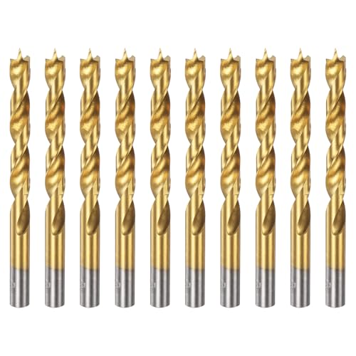 HARFINGTON Spiralbohrer HSS4241 mit geradem Rundschaft, metrischer Spiralbohrer für Tischler, Holzbearbeitung, Kunststoff, Gummi, goldfarben, 10 Stück HARFINGTON Spiralbohrer HSS4241 mit geradem Rundschaft, metrischer Spiralbohrer für Tischler, Holzbearbeitung, Kunststoff, Gummi, goldfarben, 10 Stück von HARFINGTON