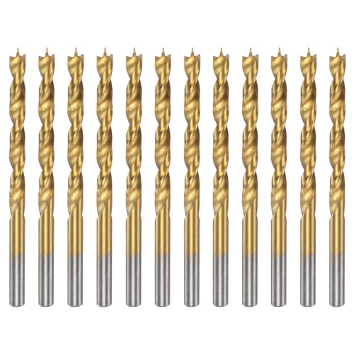 HARFINGTON Spiralbohrer HSS4241 mit geradem Rundschaft, metrischer Spiralbohrer für Tischler, Holzbearbeitung, Kunststoff, Gummi, goldfarben, 12 Stück HARFINGTON Spiralbohrer HSS4241 mit geradem Rundschaft, metrischer Spiralbohrer für Tischler, Holzbearbeitung, Kunststoff, Gummi, goldfarben, 12 Stück von HARFINGTON