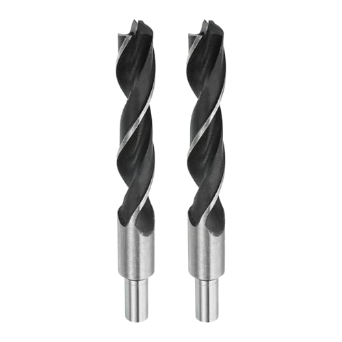 HARFINGTON Spiralbohrer mit 20 mm Durchmesser, gerader Rundschaft, metrische Zopfspitze, 12 cm Bohrtiefe, Spiralbohrer für Tischler, Holzbearbeitung, Kunststoff, Gummi, 2 Stück von HARFINGTON