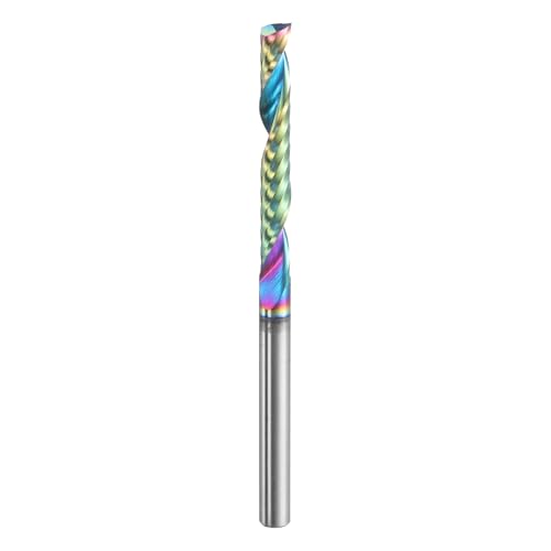 HARFINGTON Spiralfräser-Bit, 0,3 cm Schnittdurchmesser, 0,3 cm Schaft, hochgeschnitten, Vollhartmetall, diamantähnlich, kohlenstoffbeschichtet, 1 Nut, CNC-Schaftfräser-Bits für Aluminium, Kupfer HARFINGTON Spiralfräser-Bit, 0,3 cm Schnittdurchmesser, 0,3 cm Schaft, hochgeschnitten, Vollhartmetall, diamantähnlich, kohlenstoffbeschichtet, 1 Nut, CNC-Schaftfräser-Bits für Aluminium, Kupfer von HARFINGTON
