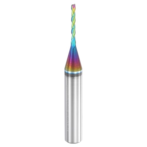 HARFINGTON Spiralfräser-Bit, 1/16 Zoll Schnittdurchmesser, hochgeschnittener 2-schneidiger Vollhartmetall-Schaftfräser mit 1/4-Zoll-Schaft für CNC-Holzschnitzerei, Gravur, 1/2 Zoll Schnittlänge HARFINGTON Spiralfräser-Bit, 1/16 Zoll Schnittdurchmesser, hochgeschnittener 2-schneidiger Vollhartmetall-Schaftfräser mit 1/4-Zoll-Schaft für CNC-Holzschnitzerei, Gravur, 1/2 Zoll Schnittlänge von HARFINGTON