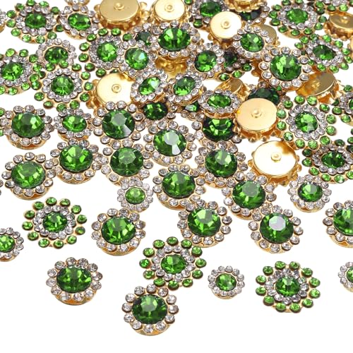 HARFINGTON Strasssteine zum Aufnähen, 8 mm, 10 mm, 12 mm, 14 mm, Kristalle, Glas, Nähblumen, Krallen, Metallsockel für Kleidung, Schuhe, Ohrringe, Gürtel, Handwerk, Hellgrün, 100 Stück HARFINGTON Strasssteine zum Aufnähen, 8 mm, 10 mm, 12 mm, 14 mm, Kristalle, Glas, Nähblumen, Krallen, Metallsockel für Kleidung, Schuhe, Ohrringe, Gürtel, Handwerk, Hellgrün, 100 Stück von HARFINGTON