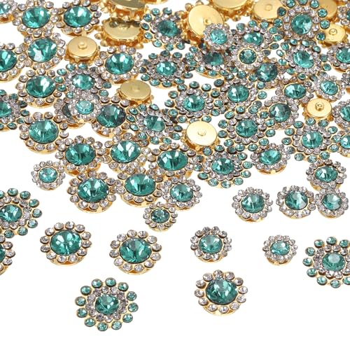HARFINGTON Strasssteine zum Aufnähen, 8 mm, 10 mm, 12 mm, 14 mm, Kristallglas, Blumenkrallen, Metallsockel für Kleidung, Schuhe, Ohrringe, Gürtel, Handwerk, Seeblau, 100 Stück HARFINGTON Strasssteine zum Aufnähen, 8 mm, 10 mm, 12 mm, 14 mm, Kristallglas, Blumenkrallen, Metallsockel für Kleidung, Schuhe, Ohrringe, Gürtel, Handwerk, Seeblau, 100 Stück von HARFINGTON