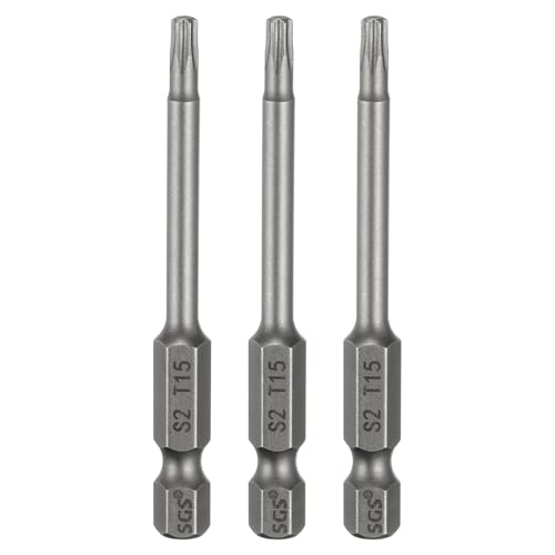 HARFINGTON T15 Torx-Schraubendreher-Bits, 6,35 mm Sechskantschaft, 65 mm lang, magnetisch, ohne Loch, manipulationssicher, 6-Punkt-Stern-Schraubendreher-Bits, S2-Stahl, industrielle von HARFINGTON