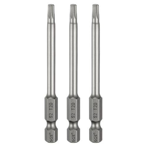 HARFINGTON T20 Torx-Schraubendreher-Bits, 6,35 mm Sechskantschaft, 75 mm lang, magnetisch, ohne Loch, manipulationssicher, 6-Punkt-Stern-Schraubendreher-Bits, S2-Stahl, industrielle HARFINGTON T20 Torx-Schraubendreher-Bits, 6,35 mm Sechskantschaft, 75 mm lang, magnetisch, ohne Loch, manipulationssicher, 6-Punkt-Stern-Schraubendreher-Bits, S2-Stahl, industrielle von HARFINGTON