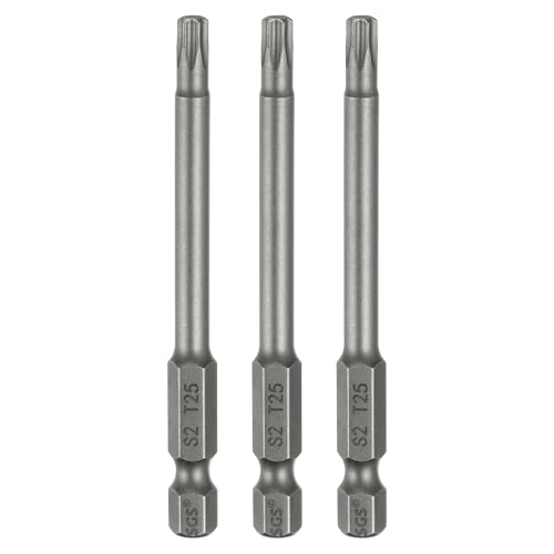 HARFINGTON T25 Torx-Schraubendreher-Bits, 6,35 mm Sechskantschaft, 75 mm lang, magnetisch, ohne Loch, manipulationssicher, 6-Punkt-Stern-Schraubendreher-Bits, S2-Stahl, industrielle HARFINGTON T25 Torx-Schraubendreher-Bits, 6,35 mm Sechskantschaft, 75 mm lang, magnetisch, ohne Loch, manipulationssicher, 6-Punkt-Stern-Schraubendreher-Bits, S2-Stahl, industrielle von HARFINGTON
