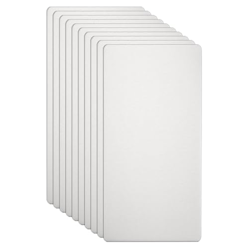 HARFINGTON Visitenkarten aus Metall, 11,9 x 6,1 x 0 cm, 201 Edelstahl, gebürstet, Laser-Gravur, blanko, CNC-Gravur, für Haus, Büro, DIY-Geschenkeinladungen, Silber, 10 Stück von HARFINGTON