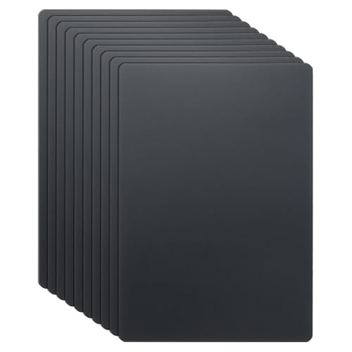 HARFINGTON Visitenkarten aus Metall, 11,9 x 7,9 x 0,00 cm, 201 Edelstahl, Spiegel-Titan, Laser-Gravurkarten, individuell, blanko, CNC-Gravur, Blatt, für Haus, Büro, DIY-Geschenkeinladungen, Schwarz von HARFINGTON