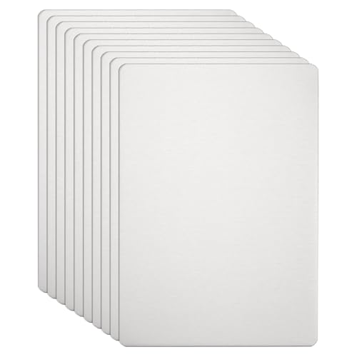 HARFINGTON Visitenkarten aus Metall, 11,9 x 7,9 x 0,1 cm, 304 Edelstahl, gebürstet, Laser-Gravurkarten, benutzerdefinierte Rohlinge, CNC-Gravurbögen für Haus, Büro, DIY-Geschenkeinladungen, Silber, 10 von HARFINGTON