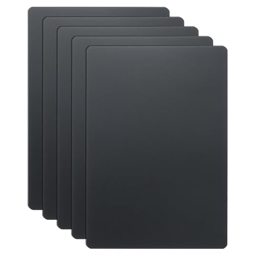 HARFINGTON Visitenkarten aus Metall, 11,9 x 7,9 x 0 cm, 201 Edelstahl, spiegelnd, Titan, Laser-Gravur, blanko, CNC-Gravur, Blatt, für Haus, Büro, DIY-Geschenkeinladungen, Schwarz, 5 Stück von HARFINGTON