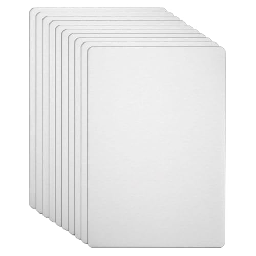 HARFINGTON Visitenkarten aus Metall, 6,6 x 4,6 x 0,000 cm, 201 Edelstahl, gebürstet, Laser-Gravur, blanko, CNC-Gravur, Blatt, für Haus, Büro, DIY-Geschenkeinladungen, Silber, 10 Stück von HARFINGTON