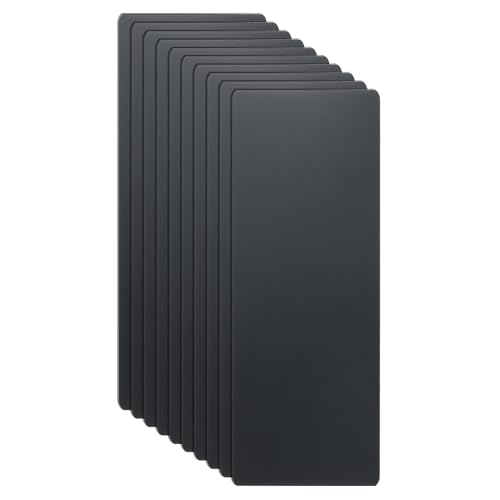 HARFINGTON Visitenkarten aus Metall, 7,9 x 3 x 0 cm, 201 Edelstahl, Spiegel-Titan, Laser-Gravur, blanko, CNC-Gravur, für Haus, Büro, DIY-Geschenkeinladungen, Schwarz, 10 Stück von HARFINGTON