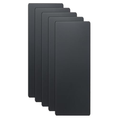 HARFINGTON Visitenkarten aus Metall, 7,9 x 3 x 0 cm, 201 Edelstahl, Spiegel-Titan, Laser-Gravurkarten, blanko, CNC-Gravur, Blatt, für Haus, Büro, DIY-Geschenkeinladungen, Schwarz, 5 Stück von HARFINGTON