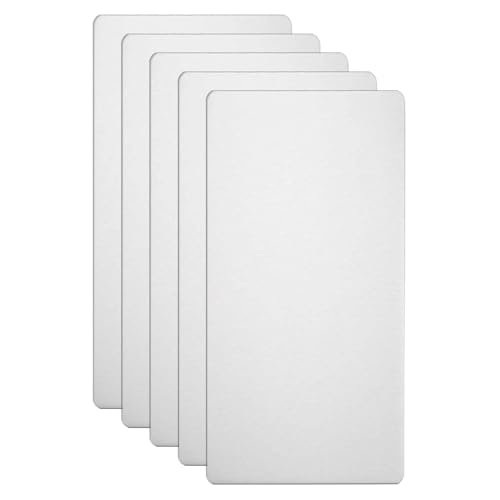 HARFINGTON Visitenkarten aus Metall, 7,9 x 4,1 x 0,00 cm, 201 Edelstahl, gebürstet, Laser-Gravur, blanko, CNC-Gravur, Blatt, für Haus, Büro, DIY-Geschenkeinladungen, Silber, 5 Stück von HARFINGTON