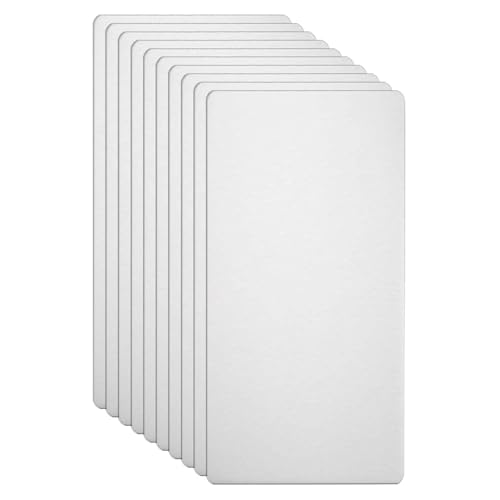 HARFINGTON Visitenkarten aus Metall, 7,9 x 4,1 x 0 cm, 201 Edelstahl, gebürstet, Laser-Gravur, blanko, CNC-Gravur, für Haus, Büro, DIY-Geschenkeinladungen, Silber, 10 Stück von HARFINGTON