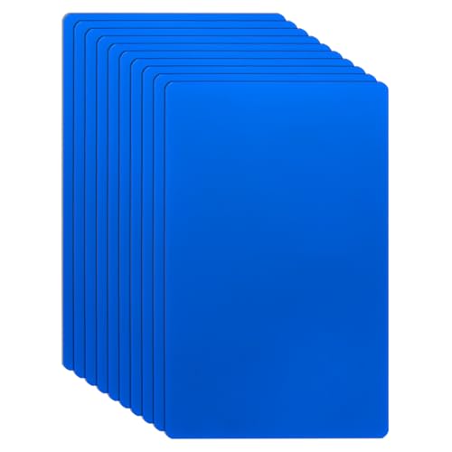 HARFINGTON Visitenkarten aus Metall, 7,9 x 5,1 x 0 cm, 201 Edelstahl, Spiegel-Titan, Laser-Gravur, blanko, CNC-Gravur, Blatt, für Haus, Büro, DIY-Geschenkeinladungen, Blau, 10 Stück von HARFINGTON