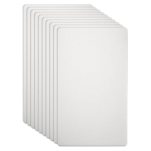 HARFINGTON Visitenkarten aus Metall, 7,9 x 5,1 x 0 cm, 201 Edelstahl, gebürstet, Laser-Gravur, blanko, CNC-Gravur, für Haus, Büro, DIY-Geschenkeinladungen, Silber, 10 Stück von HARFINGTON