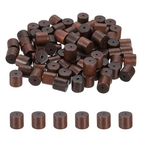 HARFINGTON Zylinder-Holzperlen, 10 x 10 mm, kleine Holzperlen für Bastelarbeiten, Armbänder, Armbänder, Halsketten, Schmuckherstellung, Rotbraun, 100 Stück HARFINGTON Zylinder-Holzperlen, 10 x 10 mm, kleine Holzperlen für Bastelarbeiten, Armbänder, Armbänder, Halsketten, Schmuckherstellung, Rotbraun, 100 Stück von HARFINGTON