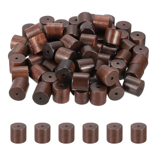 HARFINGTON Zylinder-Holzperlen, 12 x 12 mm, kleine Holzperlen für Bastelarbeiten, Armbänder, Armbänder, Halsketten, Schmuckherstellung, Rotbraun, 100 Stück HARFINGTON Zylinder-Holzperlen, 12 x 12 mm, kleine Holzperlen für Bastelarbeiten, Armbänder, Armbänder, Halsketten, Schmuckherstellung, Rotbraun, 100 Stück von HARFINGTON