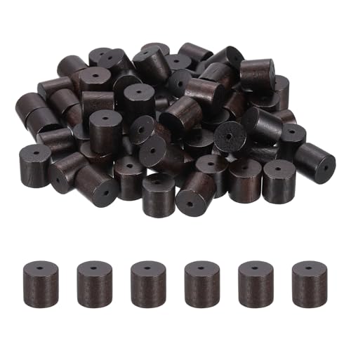 HARFINGTON Zylinder-Holzperlen, 12 x 12 mm, kleine Holzperlen für Bastelarbeiten, Armbänder, Armbänder, Halsketten, Schmuckherstellung, Schwarzbraun, 100 Stück HARFINGTON Zylinder-Holzperlen, 12 x 12 mm, kleine Holzperlen für Bastelarbeiten, Armbänder, Armbänder, Halsketten, Schmuckherstellung, Schwarzbraun, 100 Stück von HARFINGTON