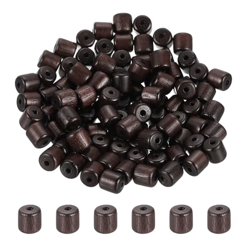 HARFINGTON Zylinder-Holzperlen, 6 x 6 mm, kleine Holzperlen für Bastelarbeiten, Armbänder, Armbänder, Halsketten, Schmuckherstellung, Schwarzbraun, 100 Stück HARFINGTON Zylinder-Holzperlen, 6 x 6 mm, kleine Holzperlen für Bastelarbeiten, Armbänder, Armbänder, Halsketten, Schmuckherstellung, Schwarzbraun, 100 Stück von HARFINGTON