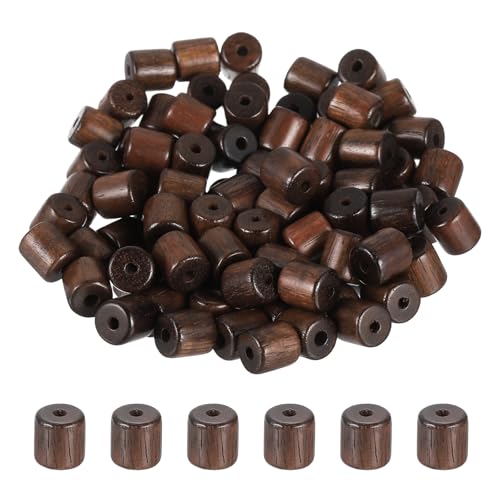 HARFINGTON Zylinder-Holzperlen, 8 x 8 mm, kleine Holzperlen für Bastelarbeiten, Armbänder, Armbänder, Halsketten, Schmuckherstellung, Rotbraun, 100 Stück HARFINGTON Zylinder-Holzperlen, 8 x 8 mm, kleine Holzperlen für Bastelarbeiten, Armbänder, Armbänder, Halsketten, Schmuckherstellung, Rotbraun, 100 Stück von HARFINGTON