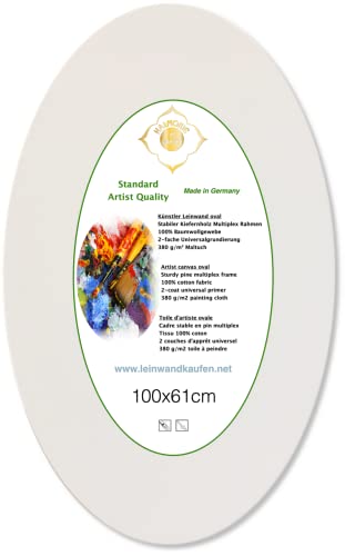 Künstler Keilrahmen Leinwand oval 100x61 cm auf Kiefernholz Rahmen bespannt mit 380 g/m² Baumwolle Gewebe grundiert - Made in Germany Künstler Keilrahmen Leinwand oval 100x61 cm auf Kiefernholz Rahmen bespannt mit 380 g/m² Baumwolle Gewebe grundiert - Made in Germany von HARMONIE IM GANZEN