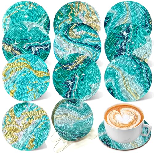 Diamond Painting Untersetzer, 10er Set DIY Diamond Painting Erwachsene Untersetzer mit Halter, 5D Diamond Painting Kinder Art Marine mit Diamanten und Montagewerkzeuge fur Tassen, Kerzen Dekoratio Diamond Painting Untersetzer, 10er Set DIY Diamond Painting Erwachsene Untersetzer mit Halter, 5D Diamond Painting Kinder Art Marine mit Diamanten und Montagewerkzeuge fur Tassen, Kerzen Dekoratio von HARRA HOME