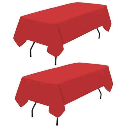 2er-Pack rechteckige rote Polyester-Tischdecken 153 x 260 cm für 4 Fuß rechteckige Tische, Polyester-Tischdecken, waschbare Tischdecken für Hochzeit, Empfang, Party, Geburtstag usw. 2er-Pack rechteckige rote Polyester-Tischdecken 153 x 260 cm für 4 Fuß rechteckige Tische, Polyester-Tischdecken, waschbare Tischdecken für Hochzeit, Empfang, Party, Geburtstag usw. von HASJOIN