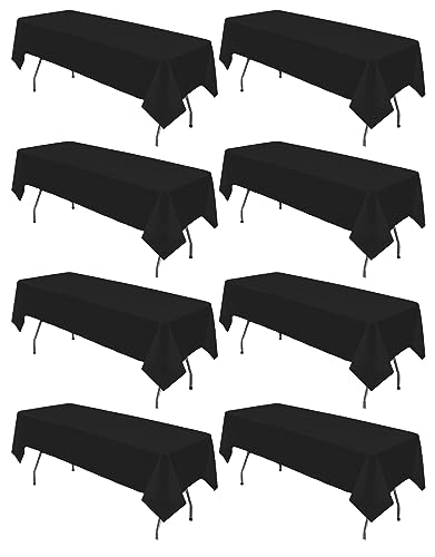 8 Stück Schwarze Tischdecken, Einweg-Tischdecken, abwischbare Party-Tischdecken aus Kunststoff für Geburtstag, Hochzeit, Bankett, Weihnachten usw.(137 x 274 cm) von HASJOIN