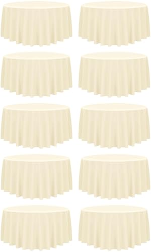 HASJOIN Runde Tischdecke, Polyester, 305 cm, knitterfrei, Tischdecke für runde Tische, waschbar, runde Abdeckung für Hochzeit, Party, Bankett, Beige, 10 Stück HASJOIN Runde Tischdecke, Polyester, 305 cm, knitterfrei, Tischdecke für runde Tische, waschbar, runde Abdeckung für Hochzeit, Party, Bankett, Beige, 10 Stück von HASJOIN