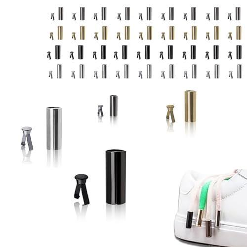 HASLED 48 Stück Kordelenden Metall - 4 Farben Set für Schuhe & Kleidung | Zinklegierung | Inkl. Stopper & Kappenköpfe HASLED 48 Stück Kordelenden Metall - 4 Farben Set für Schuhe & Kleidung | Zinklegierung | Inkl. Stopper & Kappenköpfe von HASLED