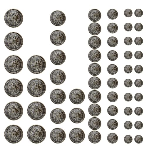HASLED 60 Flache Metall Ösenknöpfe, Viele Größen zur Auswahl - Vintage Knöpfe für Mäntel, Jacken, Uniformen und Andere Nähprojekte HASLED 60 Flache Metall Ösenknöpfe, Viele Größen zur Auswahl - Vintage Knöpfe für Mäntel, Jacken, Uniformen und Andere Nähprojekte von HASLED