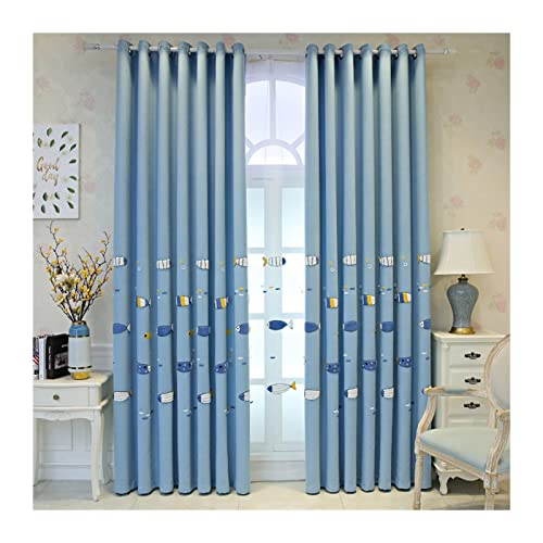 Vorhänge Verdunkelungsvorhänge mit niedlichen Tierwelten, wärmeisoliert, Ösen, Verdunkelungsvorhänge for Jungen und Mädchen, Schlafzimmer, Wohnzimmer, Dekoration Gardinen ( Color : Blue curtain , Size Vorhänge Verdunkelungsvorhänge mit niedlichen Tierwelten, wärmeisoliert, Ösen, Verdunkelungsvorhänge for Jungen und Mädchen, Schlafzimmer, Wohnzimmer, Dekoration Gardinen ( Color : Blue curtain , Size von HASMI