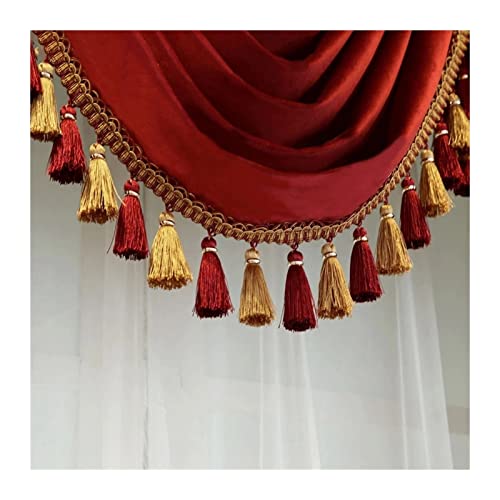 Vorhänge Vorhang, dick, luxuriös, schattierend, Samt, Wohnzimmer, Villa, gelb, rot, Stoff, Verdunkelungsvorhang, Tüll-Panel-Vorhänge mit Ösen oben Gardinen ( Color : Valance , Size : 200x250cm 1ps ) Vorhänge Vorhang, dick, luxuriös, schattierend, Samt, Wohnzimmer, Villa, gelb, rot, Stoff, Verdunkelungsvorhang, Tüll-Panel-Vorhänge mit Ösen oben Gardinen ( Color : Valance , Size : 200x250cm 1ps ) von HASMI