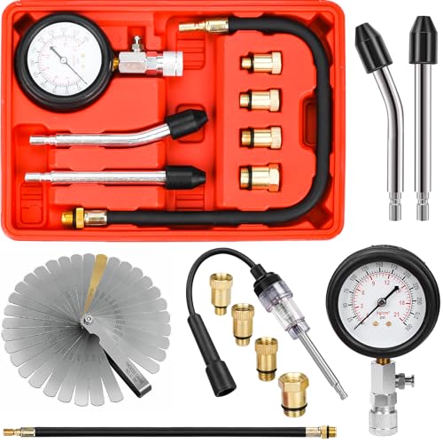 HATANSE Kompressionstester Kompressionsprüfer Kompressionsmesser mit Fühlerlehre und 4 Adapter M10 M12 M14 M18 Messen 0-20 bar oder 0-300 psi für Auto Motorrad LKW Benzinmotor HATANSE Kompressionstester Kompressionsprüfer Kompressionsmesser mit Fühlerlehre und 4 Adapter M10 M12 M14 M18 Messen 0-20 bar oder 0-300 psi für Auto Motorrad LKW Benzinmotor von HATANSE
