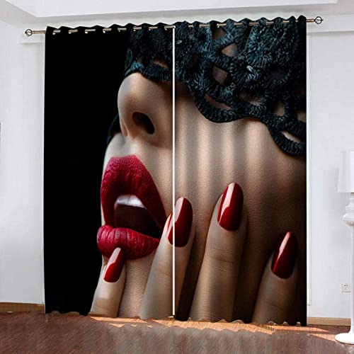 Vorhang Blickdicht Sexy Schönheit Gardinen mit Ösen 3D Muster Hübsches Mädchen Blickdichte Vorhänge Thermovorhang Kälteschutz Verdunklungsvorhänge für Wohnzimmer Schlafzimmer 2er Set 117x138 cm(BxH) Vorhang Blickdicht Sexy Schönheit Gardinen mit Ösen 3D Muster Hübsches Mädchen Blickdichte Vorhänge Thermovorhang Kälteschutz Verdunklungsvorhänge für Wohnzimmer Schlafzimmer 2er Set 117x138 cm(BxH) von HATEGE