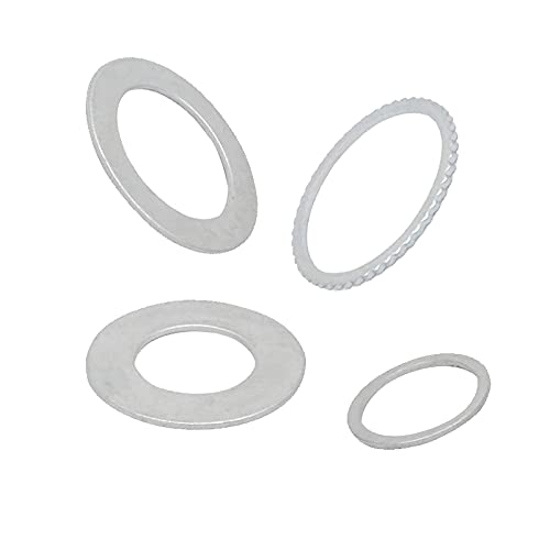 HATOOLHA® Sägeblatt-Reduzierringe, 4 Stück Sägeblattbohrungsbuchsen von HATOOLHA® Kreissägeblatt-Reduzierring Sägeblatt-Abstandshalter (4 Größen x 1 Stück) von HATOOLHA