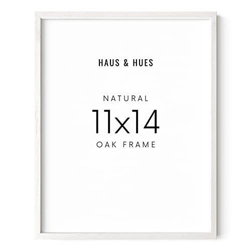 HAUS AND HUES 1er-Set weißer 11x14 Bilderrahmen aus Holz, weißer Bilderrahmen 11x14 Holzrahmen, moderner Bilderrahmen weißer Holzrahmen 11x14 (weiße Eiche) von HAUS AND HUES