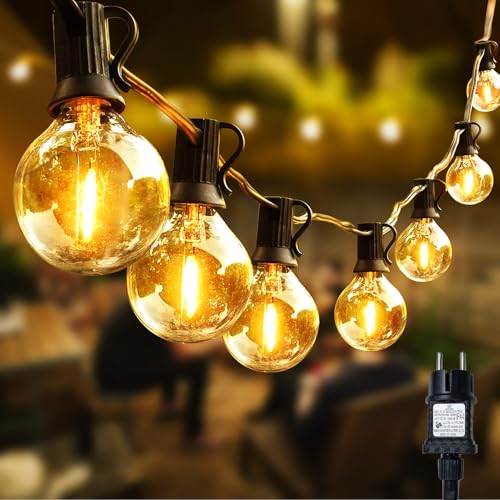 HAUSPROFI 18M 37+3 Stk. G40 Glühbirnen Lichterkette Außen LED Glühlampen Lichterkette für Innen und Außen Strombetrieben Wasserdicht keine Kitze Perfekt für Weihnachtsdeko Hochzeit Party usw. von HAUSPROFI
