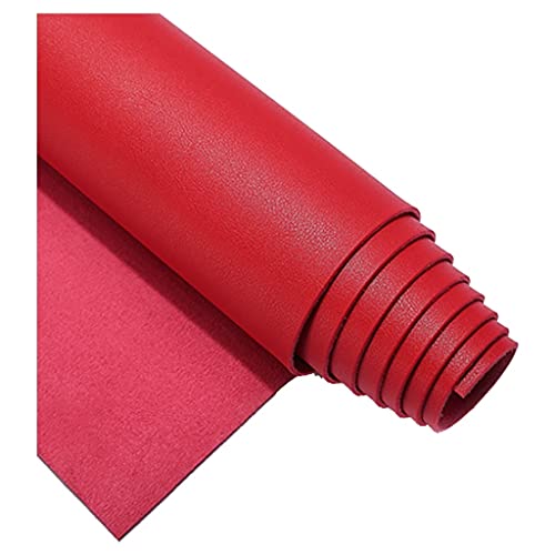 Kunstleder Stoff Leder Stoffrolle Luxus Kunstleder Wasserdicht feuerhemmende Sofa Autositzbezüge Polster Kunstleder Hirschleder Samtstoff, Meterware(Red,1.38x6m) von HAUTFENM