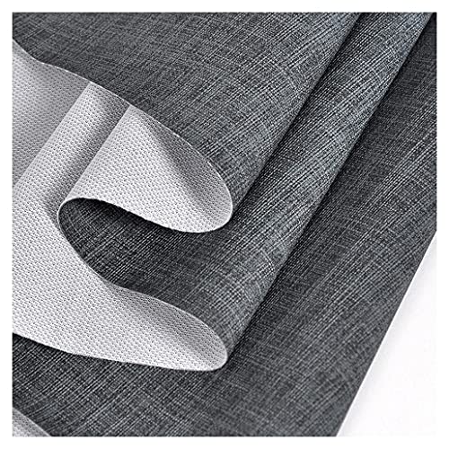 Kunstleder Stoff Leinenoptik PU Polsterstoff Meterware 138 cm Breit für Sofastuhl-Sitzbezug, Möbel, DIY Crafts(Dark grey,1.38X2m) von HAUTFENM